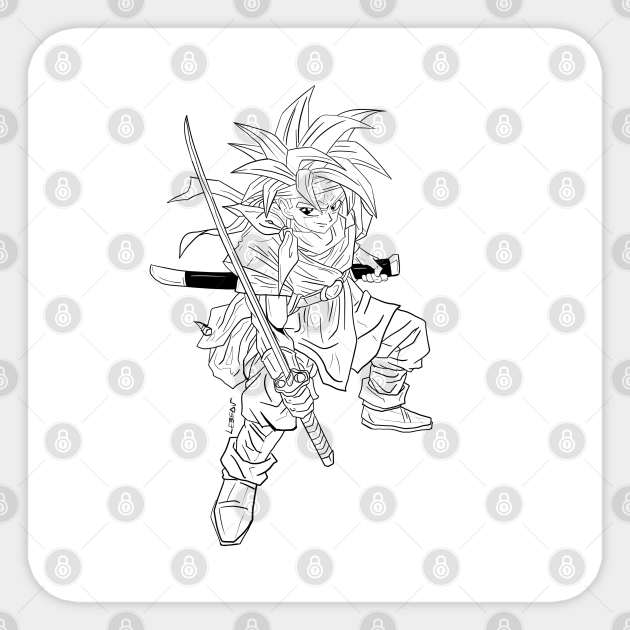 crono the chrono traveler ecopop line art design Sticker by jorge_lebeau